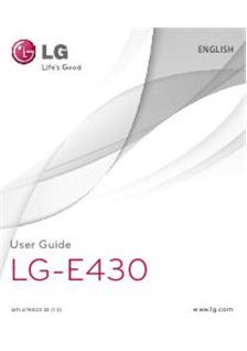 LG E 430 manual. Smartphone Instructions.